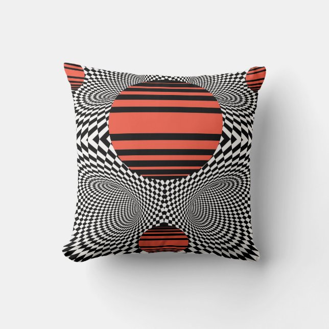 Memphis OpArt Throw Pillow (Front)