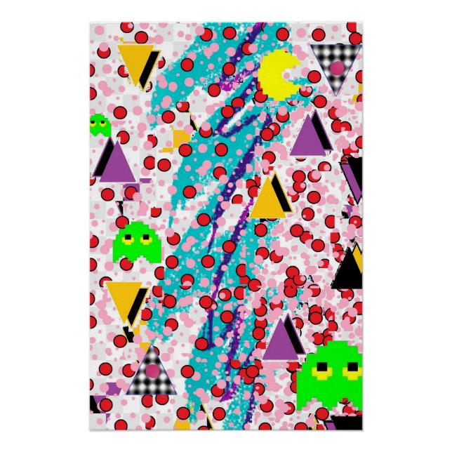 Memphis Packer-Man Design Poster (Front)