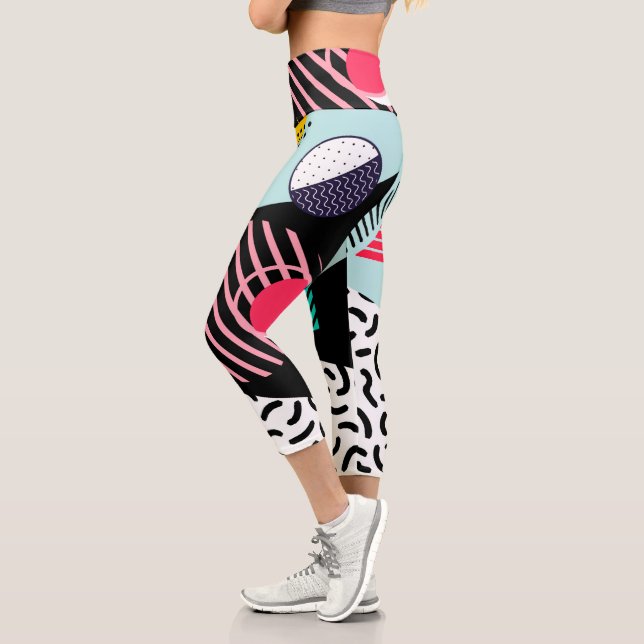 Memphis Pattern Capri Leggings (Left)