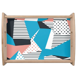 Memphis Pattern: Minimalist Abstract Trend Serving Tray