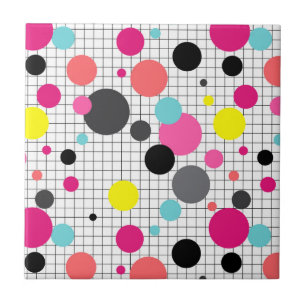 Memphis polka dots  ceramic tile