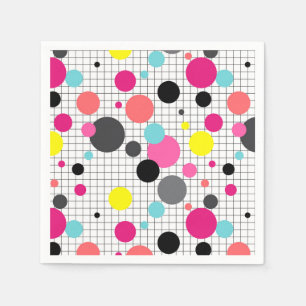 Memphis polka dots napkins