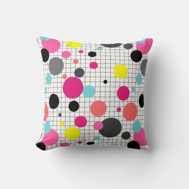Memphis polka dots throw pillow (Front)