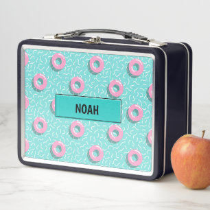 Memphis Polka Hoops Metal Lunch Box