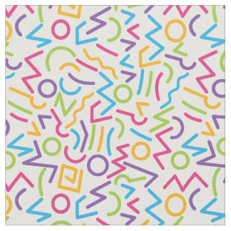 Memphis Retro Colorful Abstract Style Fabric