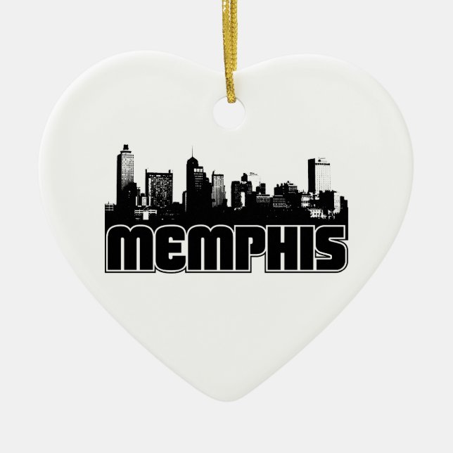 Memphis Skyline Ceramic Ornament (Front)