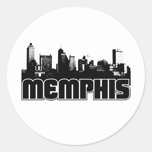 Memphis Skyline Classic Round Sticker