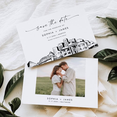 Memphis Skyline Wedding Save the Date Card