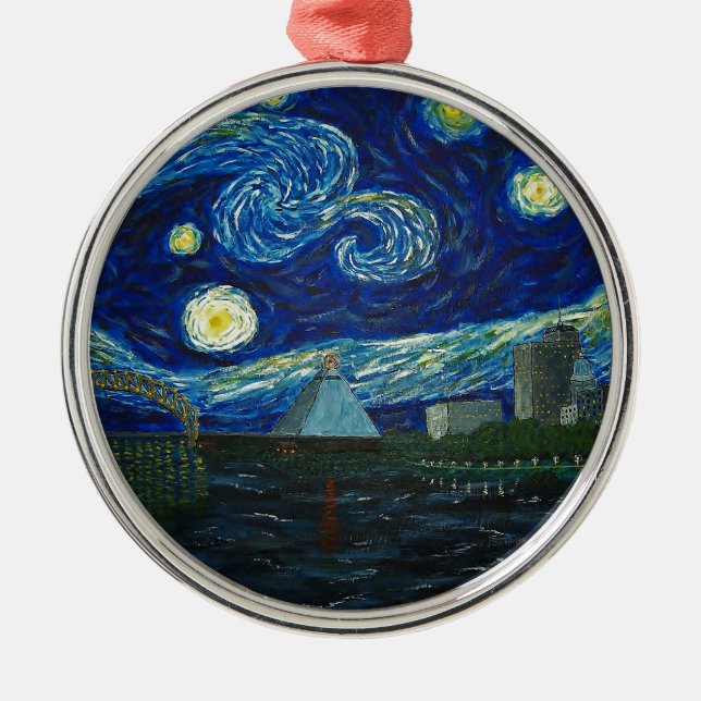 "Memphis Starry Night" by Jack Lepper Metal Ornament (Front)