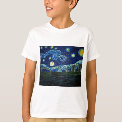 Memphis Starry Night by Jack Lepper T_Shirt