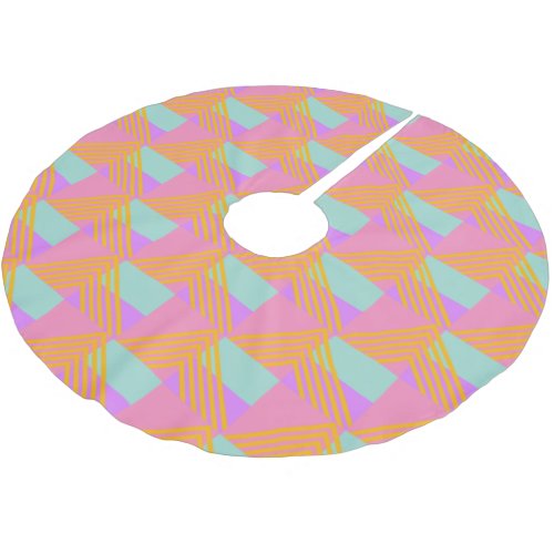 Memphis Style 90s Throwback Colorful Pattern Brushed Polyester Tree Skirt