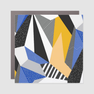 Memphis Style: Creative Geometric Collage. Car Magnet