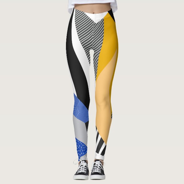 Memphis Style: Creative Geometric Collage. Leggings (Front)