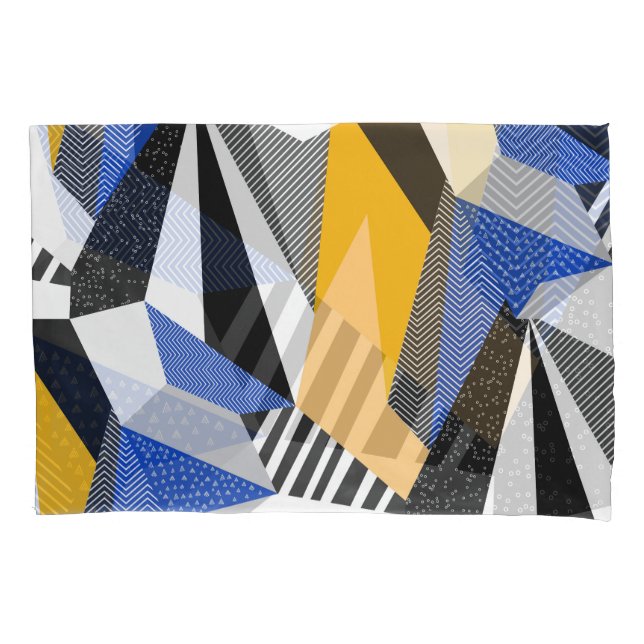 Memphis Style: Creative Geometric Collage. Pillow Case (Front)