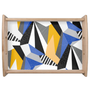 Memphis Style: Creative Geometric Collage. Serving Tray