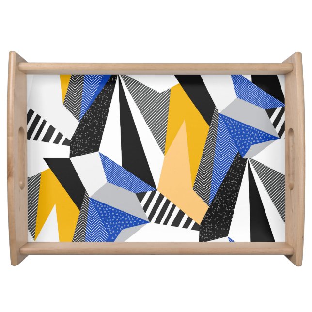 Memphis Style: Creative Geometric Collage. Serving Tray (Front)