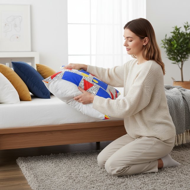 Memphis Style Geometric Bold Primary Color Abstrac Pillow Case (Creator Uploaded)