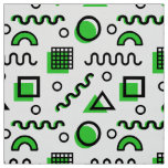 Memphis Style Geometric Pattern 110719 - Green Fabric