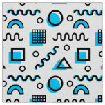 Memphis Style Geometric Pattern 110719 - Sky Blue Fabric