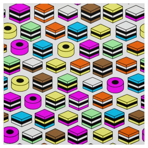 Memphis Style Liquorice Allsorts Pattern Fabric