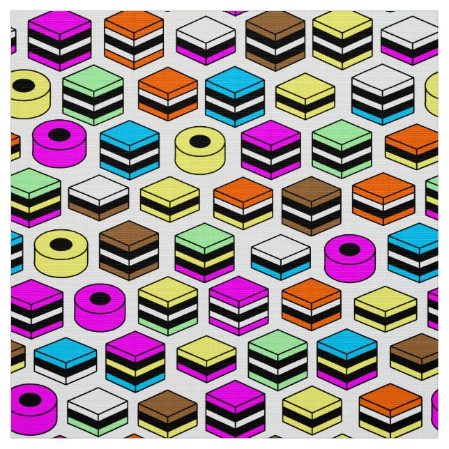 Memphis Style Liquorice Allsorts Pattern Fabric (Swatch)