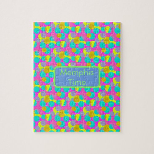 Memphis Style Pastel Neon Abstract Kitch Seamless Jigsaw Puzzle