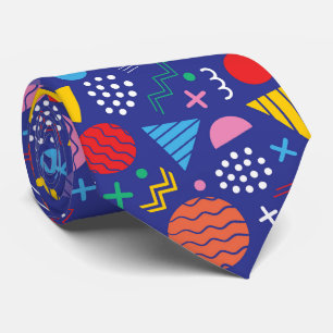 Memphis style pattern neck tie