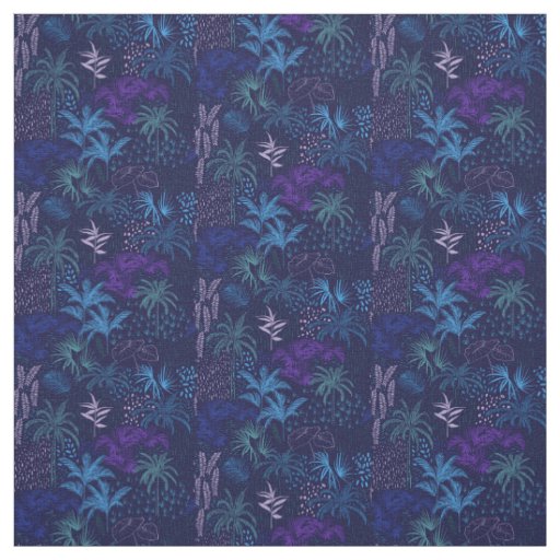 Memphis Style Tropical Ferns Palm Foliage Fabric