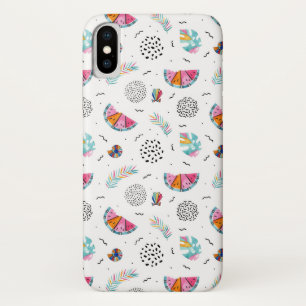 Memphis Style Tropical Summer Pattern iPhone X Case