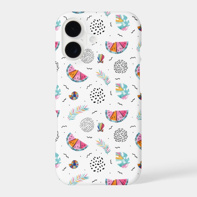 Memphis Style Tropical Summer Pattern Case-Mate iPhone Case (Back)