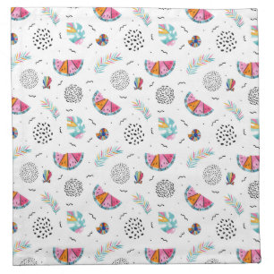 Memphis Style Tropical Summer Pattern Cloth Napkin
