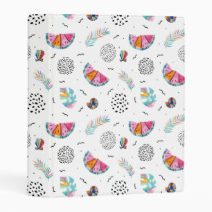 Memphis Style Tropical Summer Pattern Mini Binder