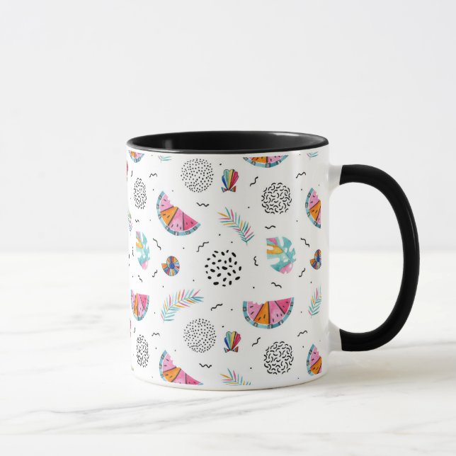 Memphis Style Tropical Summer Pattern Mug (Right)