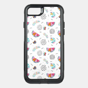 Memphis Style Tropical Summer Pattern OtterBox Commuter iPhone SE/8/7 Case