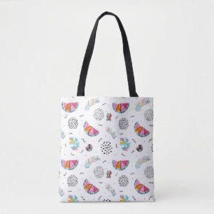 Memphis Style Tropical Summer Pattern Tote Bag