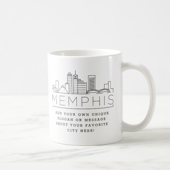 Memphis | Stylized City Skyline Custom Slogan Coffee Mug (Right)