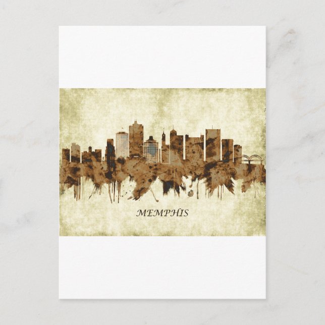 Memphis Tennessee Cityscape Invitation Postcard (Front)