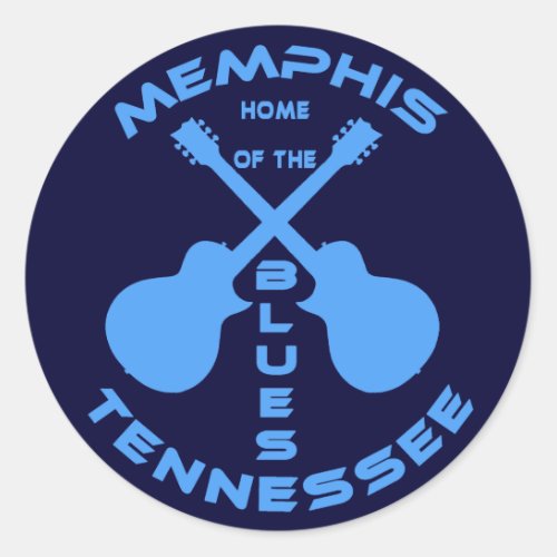 Memphis Tennessee Home of the Blues Classic Round Sticker