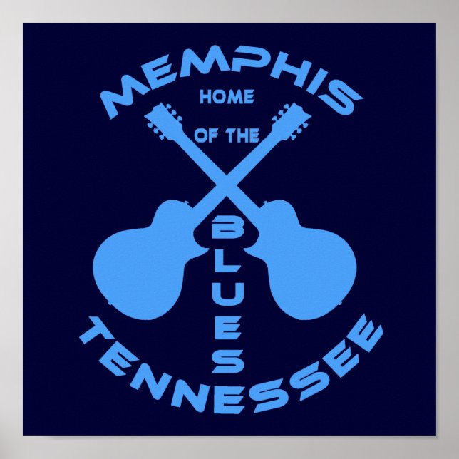 Memphis, Tennessee Home of the Blues Poster (Front)