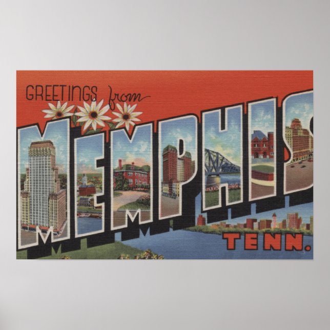 Memphis, Tennessee - Large Letter Scenes 2 Poster (Front)