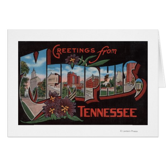 Memphis, Tennessee - Large Letter Scenes Cards (Front Horizontal)