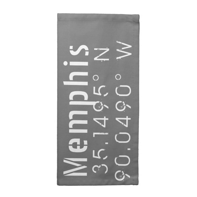 Memphis Tennessee Longitude Latitude  Cloth Napkin (Half Fold)