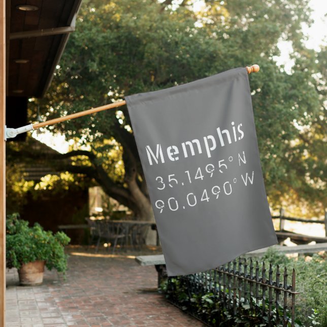 Memphis Tennessee Longitude Latitude   House Flag (In SItu)