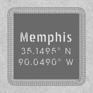 Memphis Tennessee Longitude Latitude Iron On Patch