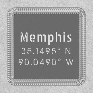 Memphis Tennessee Longitude Latitude Iron On Patch
