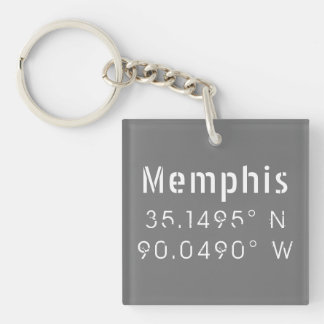 Memphis Tennessee Longitude Latitude Keychain