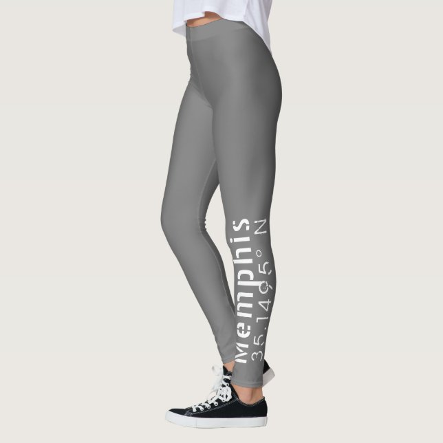 Memphis Tennessee Longitude Latitude  Leggings (Left)