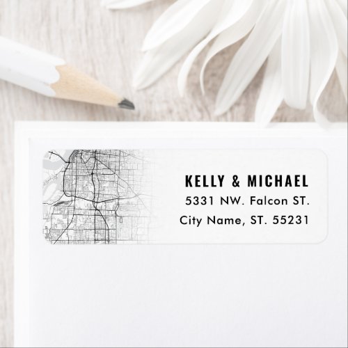 Memphis Tennessee Map Themed  Return Label