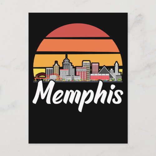 Memphis Tennessee Retro City Skyline Postcard