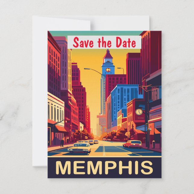 Memphis Tennessee Road Purple Wedding Invitation (Front)